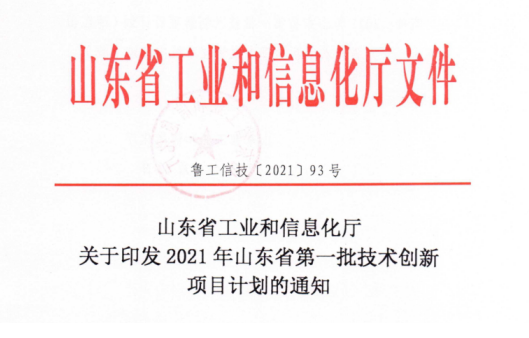 山東三星集團九個(gè)項目入選2021年山東省第一批技術(shù)創(chuàng  )新項目計劃